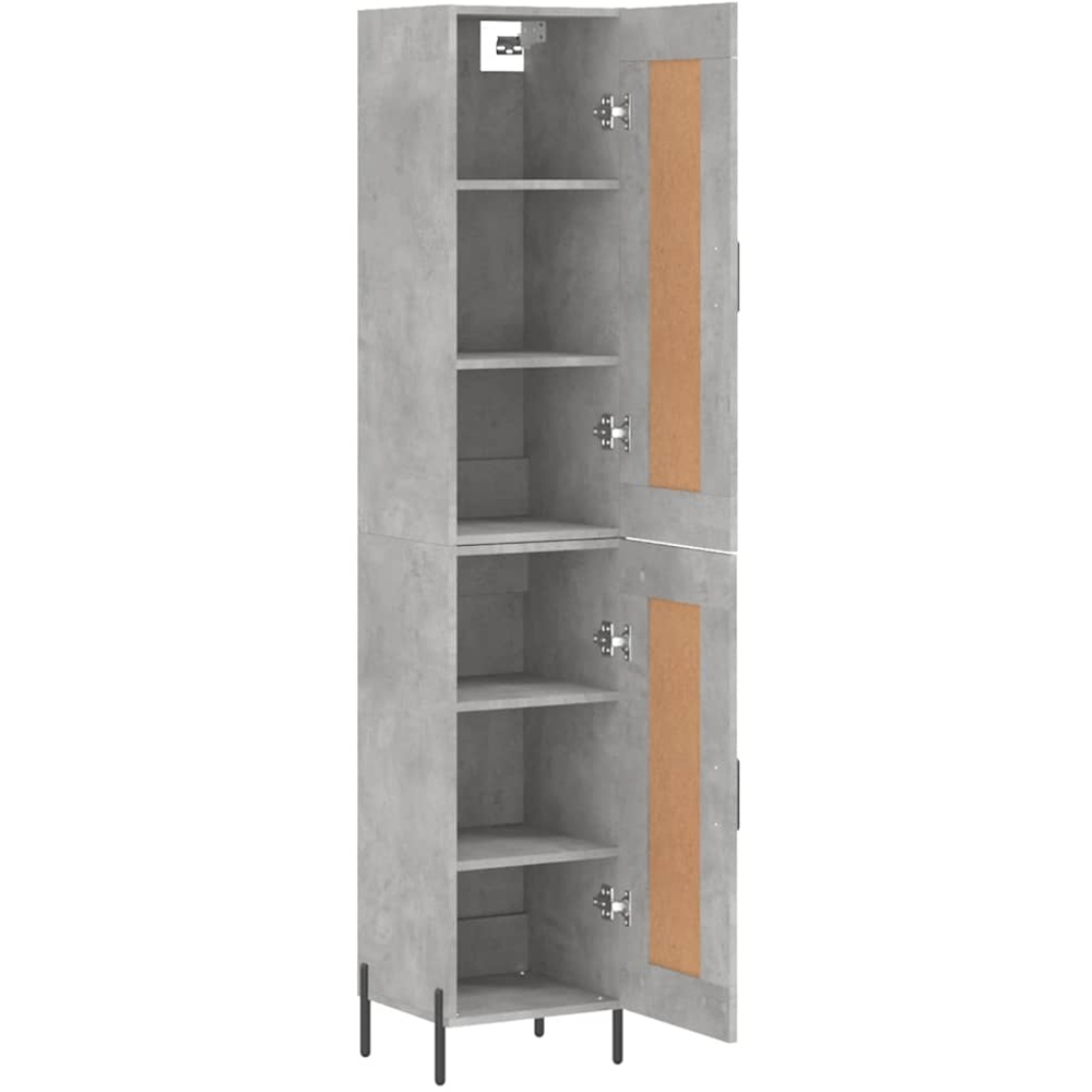 vidaXL 2 Door Concrete Grey Highboard Image 4