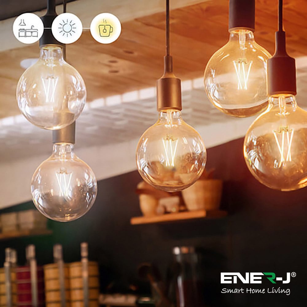 ENER-J 8.5W Smart Wi-Fi G95 Filament Lamp 3 Pack Image 2