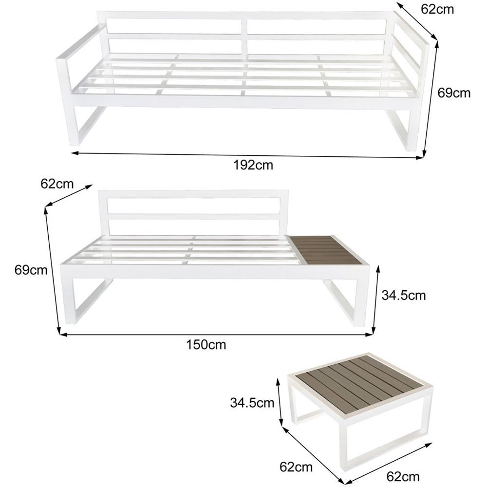 Maia 4 Seater White Modular Lounge Sofa Image 9