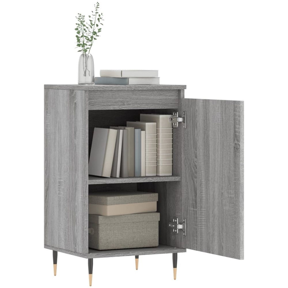 vidaXL Single Door Grey Sonoma Wooden Sideboard Image 9
