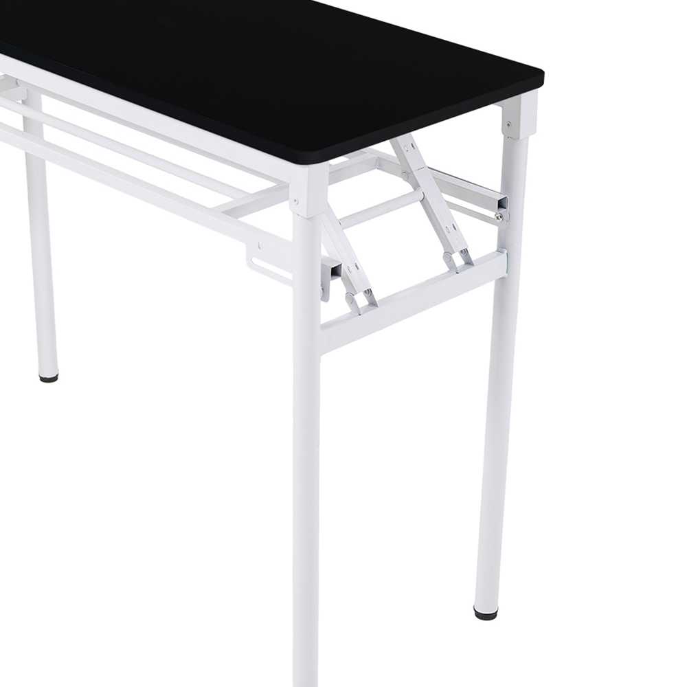 Living and Home Single Shelf Metal Frame Foldable Laptop Desk Black 80cm Image 3