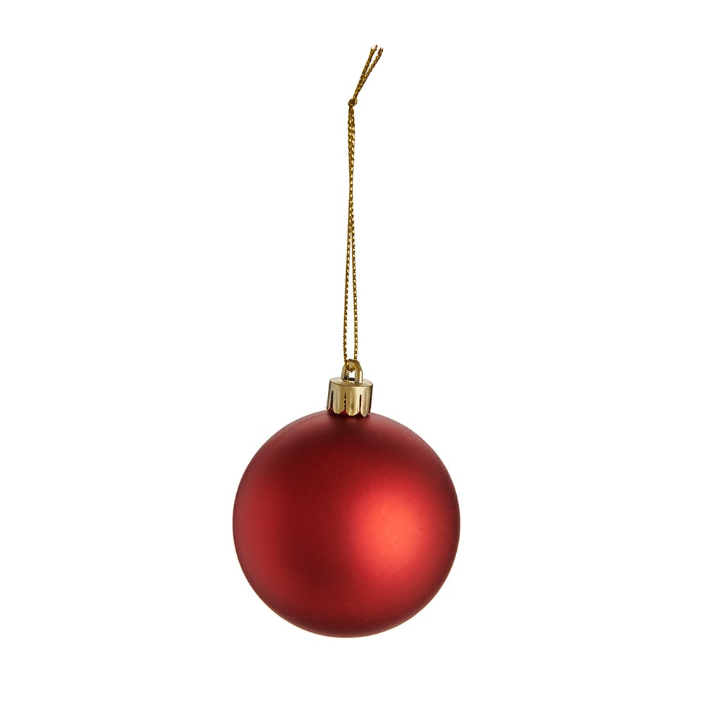 Wilko 35 Pack Large Winter Mix Red Baubles Image 7