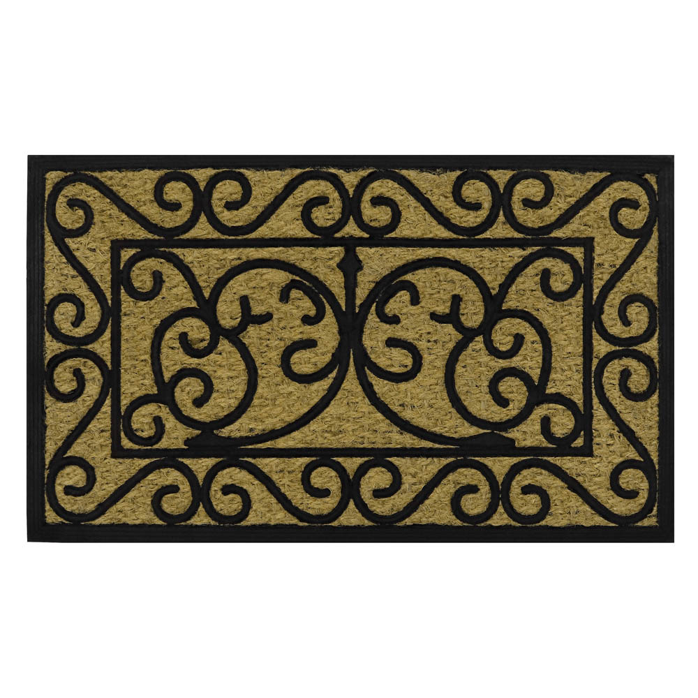 JVL Scroll Woven Tuffscrape Doormat 45 x 75cm Image 1