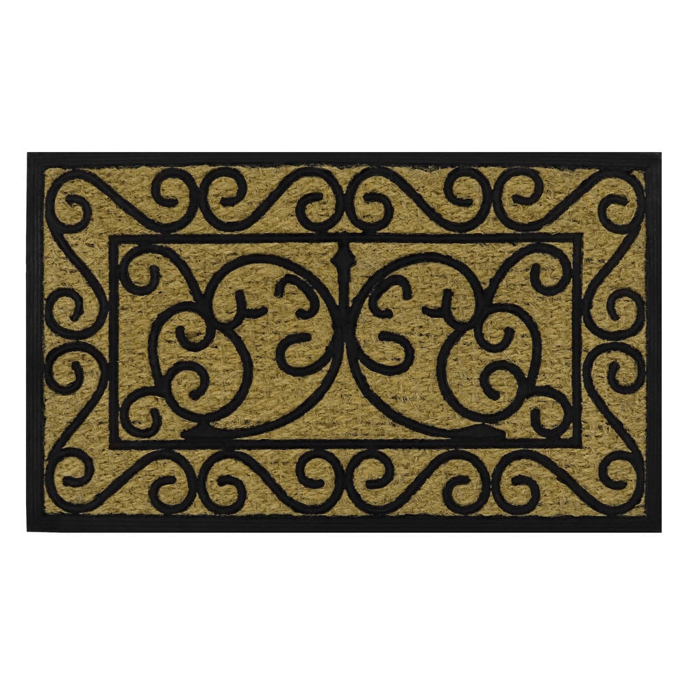 JVL Scroll Woven Tuffscrape Doormat 45 x 75cm Image 1