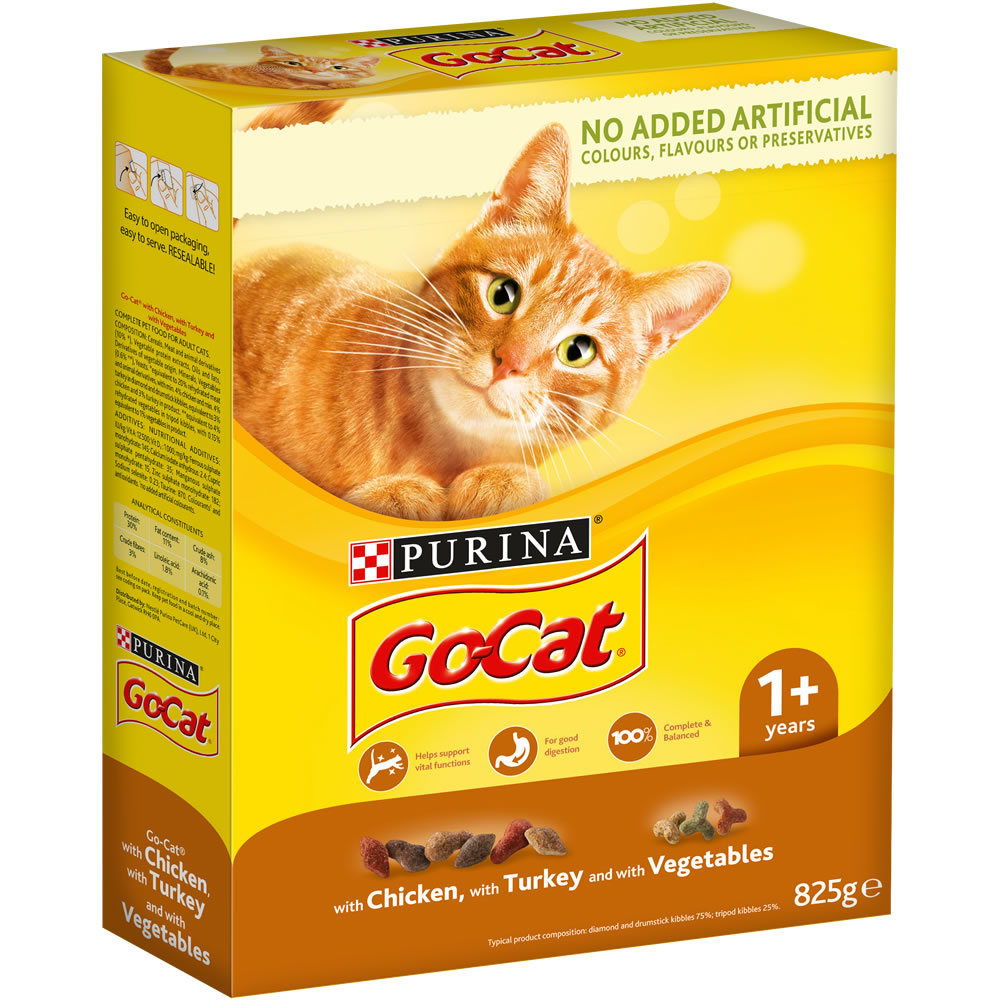 Go-Cat Dry Cat Food Turkey and Vegetables 825g Image