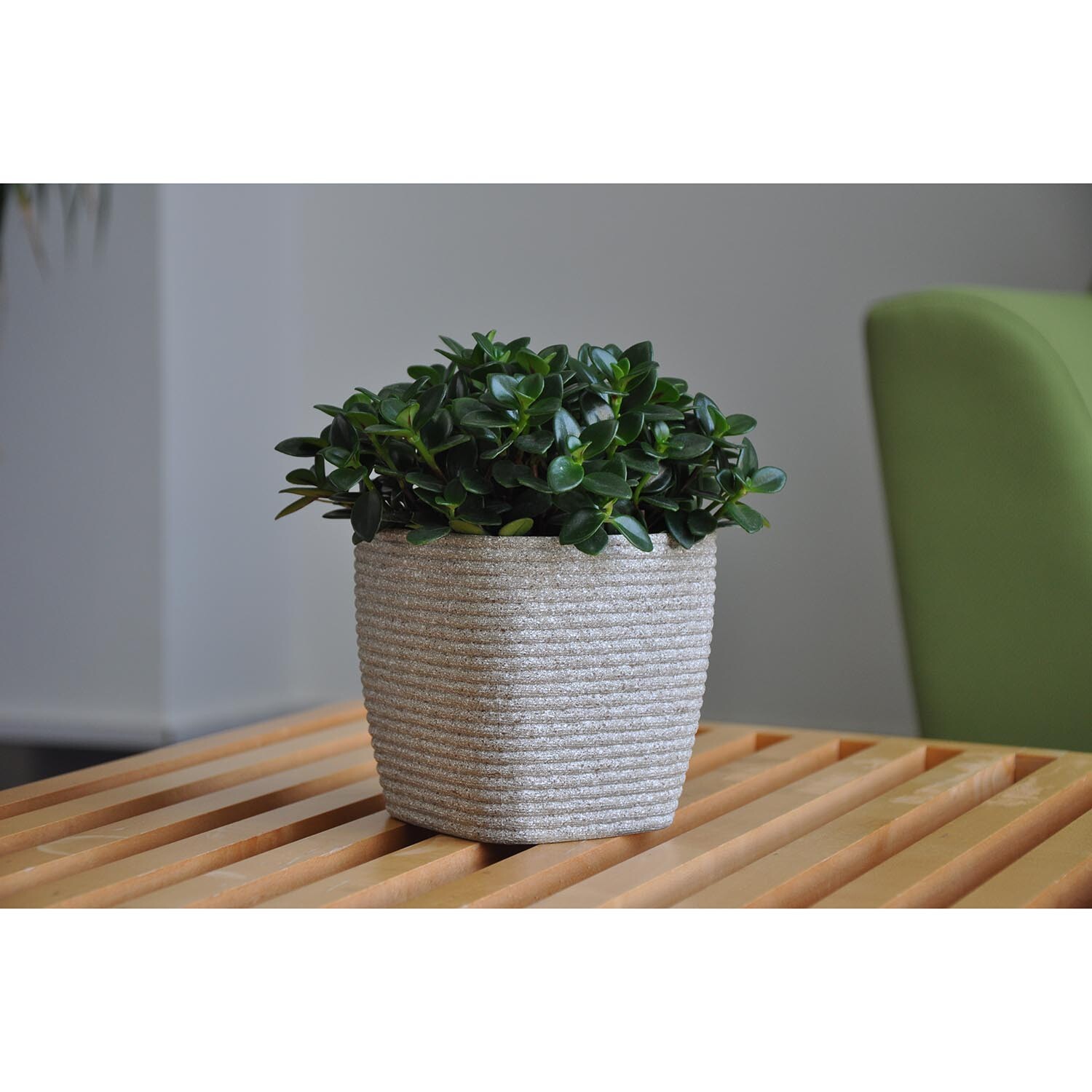 Cool Grey Rib Finish Plastic Pot - Grey Image 4