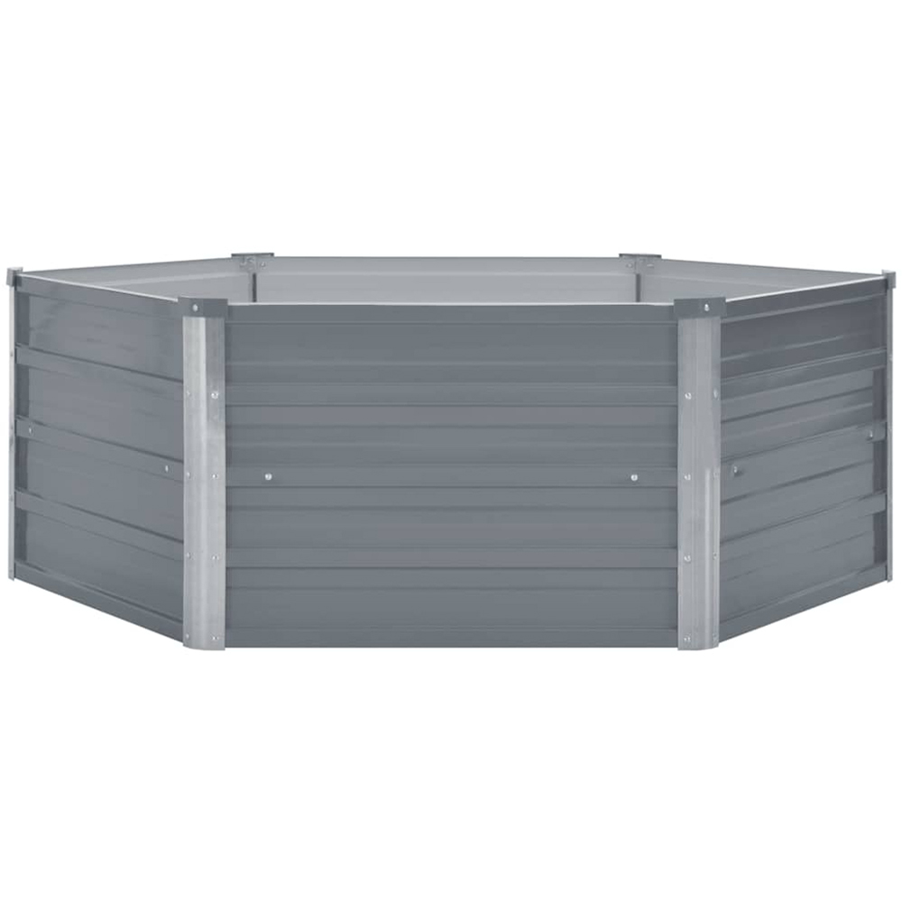 vidaXL Grey Galvanised Steel Raised Garden Bed 45 x 129 x 129cm Image 2