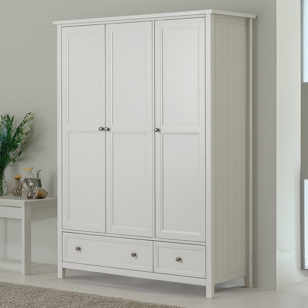 Julian Bowen Maine 3 Door 2 Drawer Dove Grey Combination Wardrobe Image