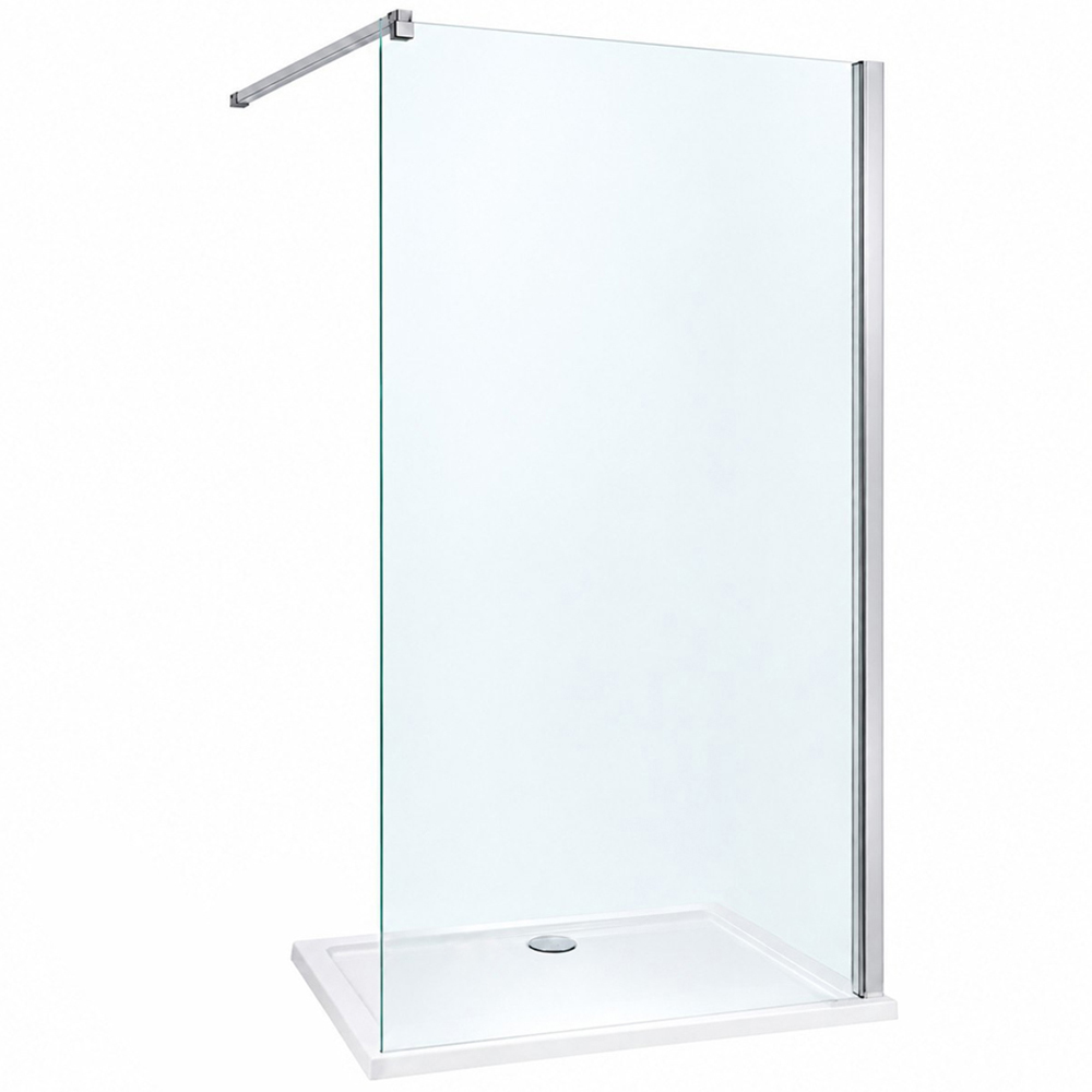 Stech Homes Walk-in Shower Screen with Shower Tray 800 x 1900mm Image 1