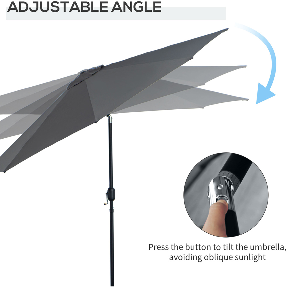 Outsunny Dark Grey Crank and Tilt Parasol 3m Image 4