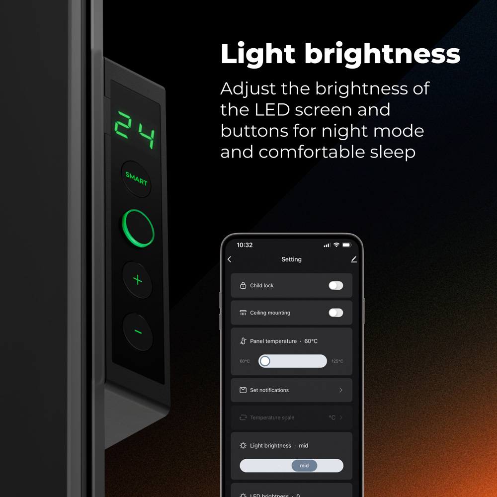 Aeno Premium Eco Smart Black Quadro Wall Heater Image 5