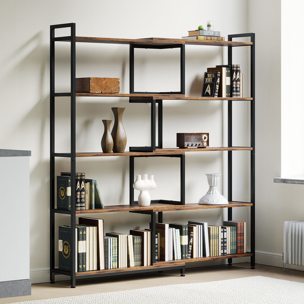 Living and Home 5 Shelf Black Frame Foldable and Rotatable Display Rack Image 8