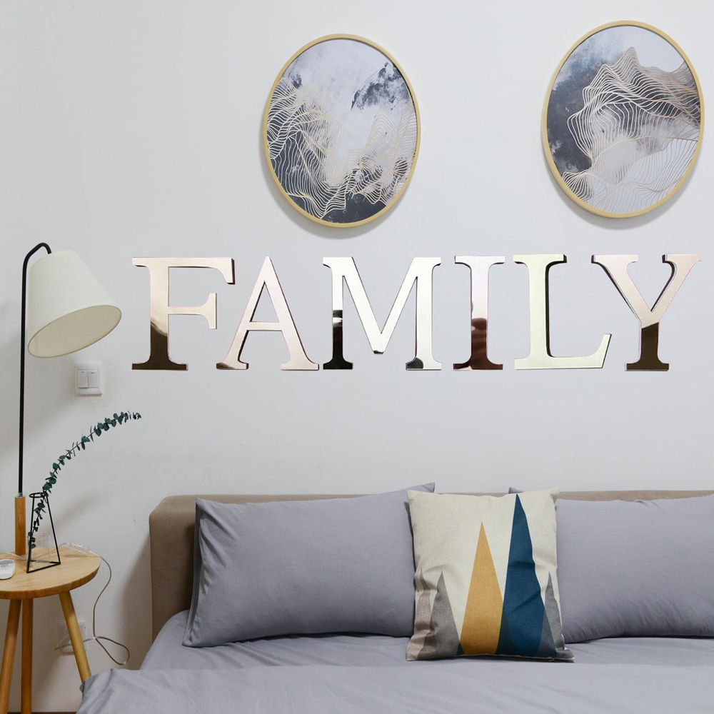 ATEK Self-Adhesive Mirror Effect Reflective Family Wall Sticker Image 3