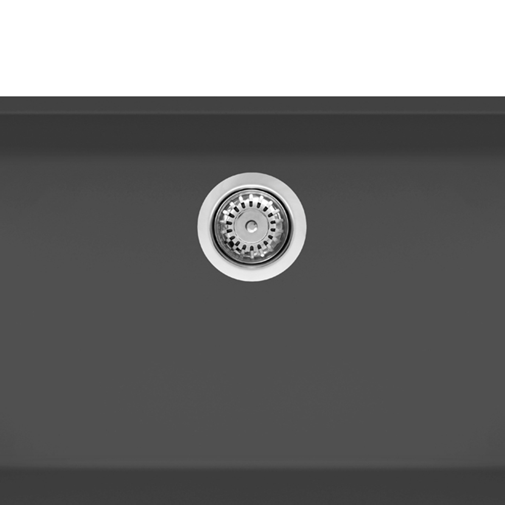 Reginox Quadra 130 B Black Square Granite Sink 400 x 720mm Image 2