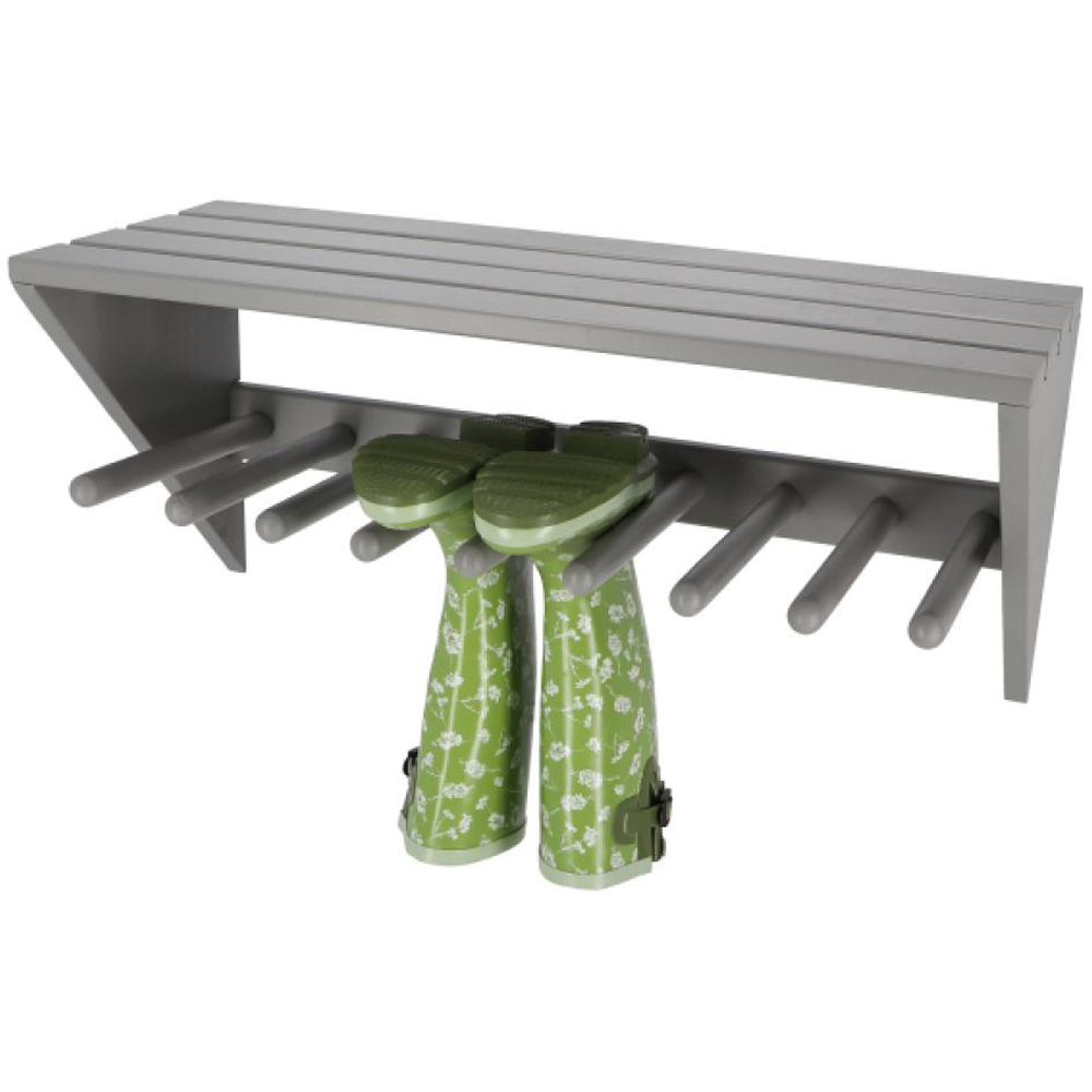 Fallen Fruits Grey Wall Bootrack Holder with Shelf Image 3