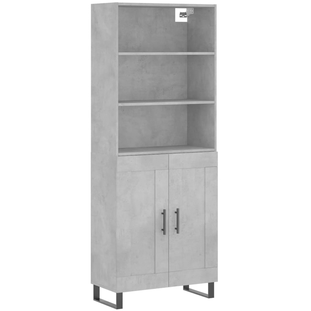 vidaXL 2 Door 3 Shelf Concrete Grey Highboard Image 2