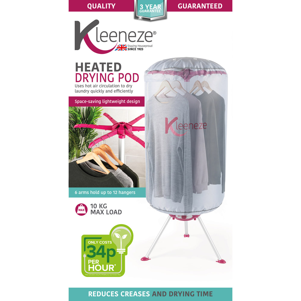 Kleeneze Indoor Round Heated Clothes Airer 136 x 60 x 60cm Image 5