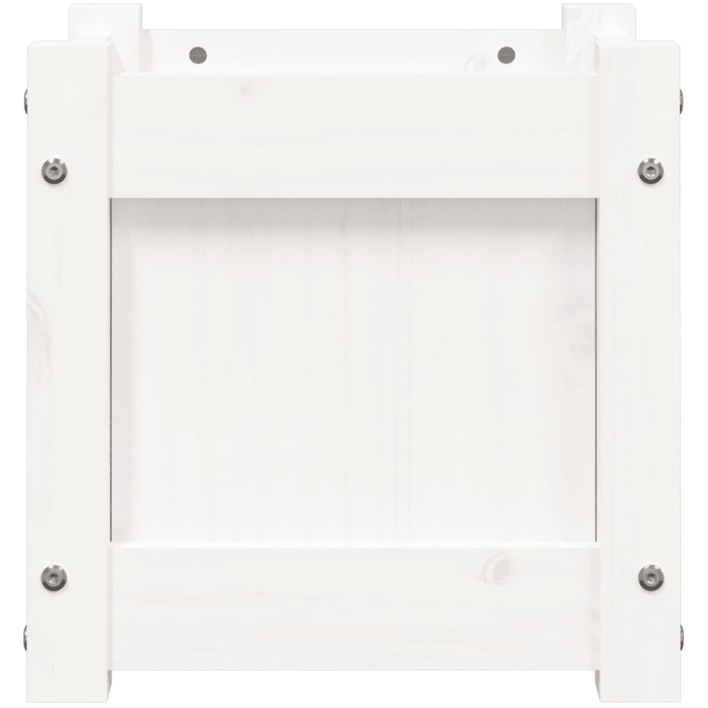 vidaXL White Solid Pine Wood Garden Planter 31 x 31 x 31cm 2 Pack Image 5