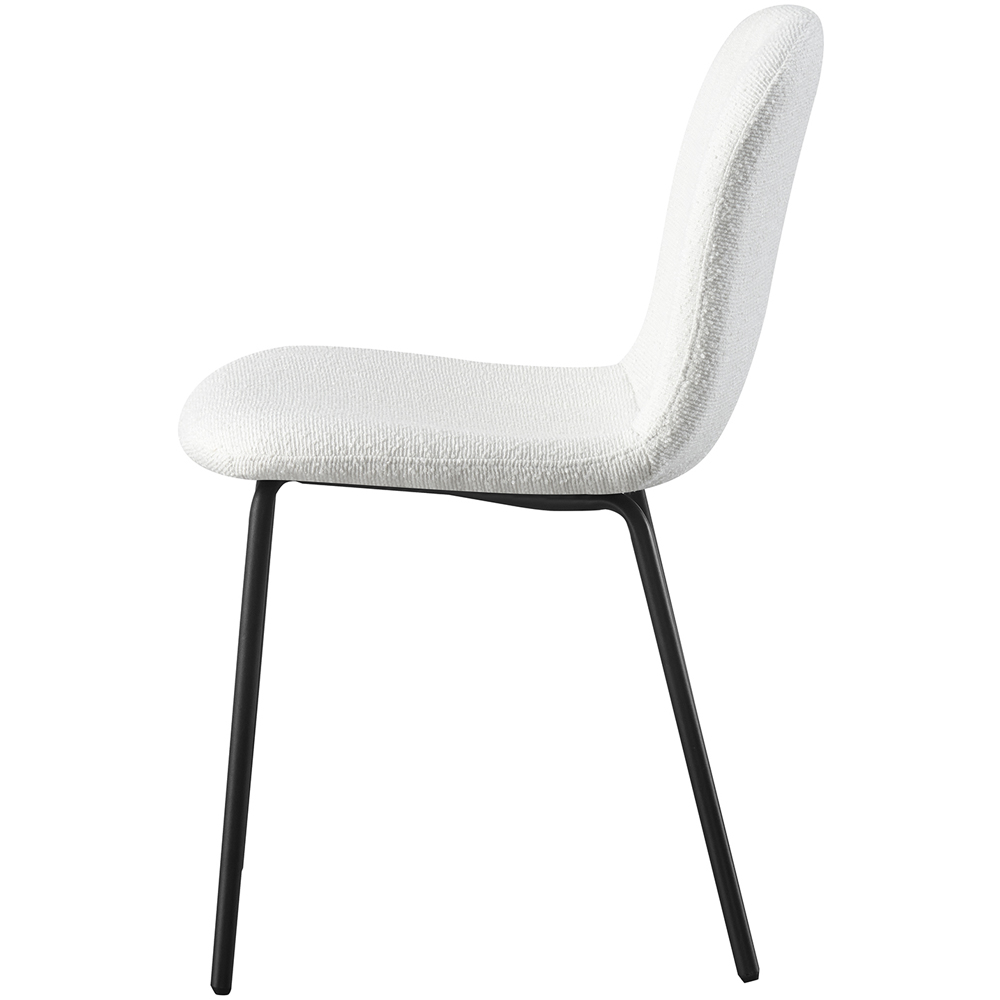 Bella Set of 2 White Teddy Faux Fur Stitched Design Dining Chairs Image 3