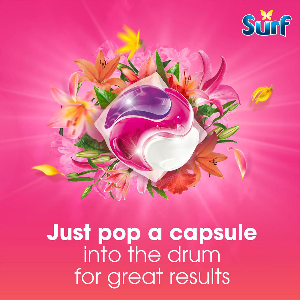 Surf 3 in 1 Tropical Lily Washing Capsules 26 Washes 8 Pack Image 3