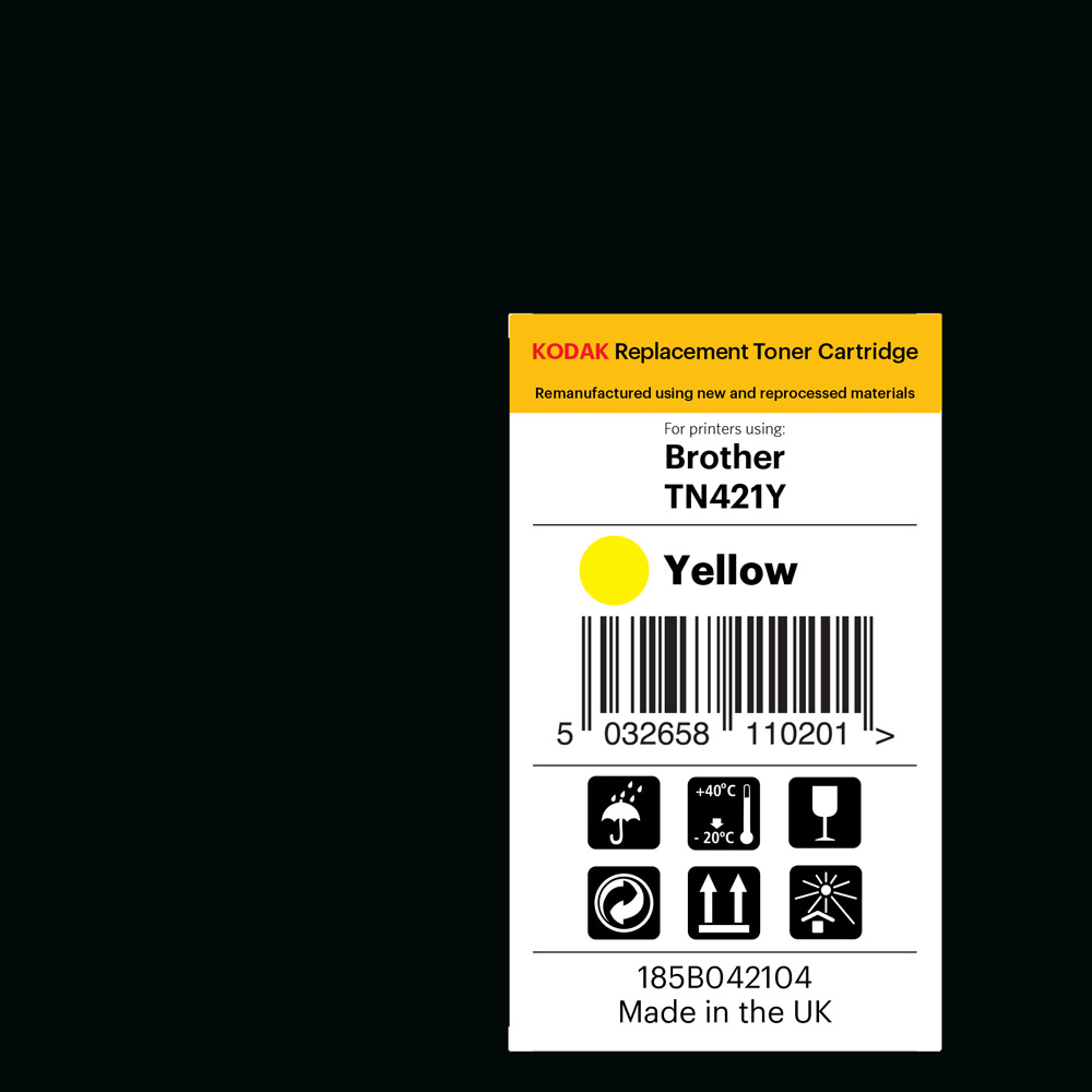 Kodak Brother TN421 Yellow Replacement Laser Cartridge Image 2