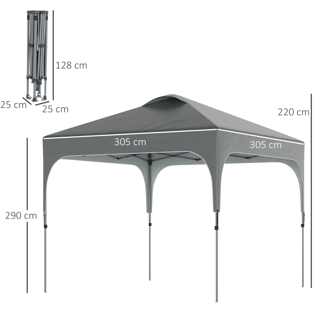 Outsunny 3 x 3m Grey Foldable Pop Up Gazebo with Carry Bag Image 6