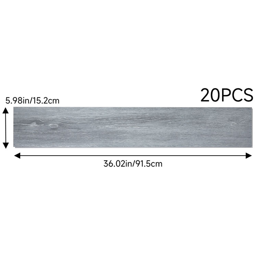 Living and Home Smoky Grey Wood Grain Rectangle PVC Flooring 20 Pack Image 8