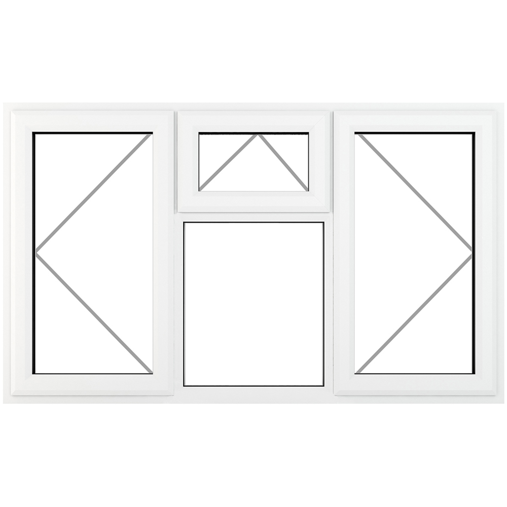 Crystal uPVC Triple Glazed Window LH & RH Side Hung & Top Centre White Clear Glass 1770x1040mm Image 2