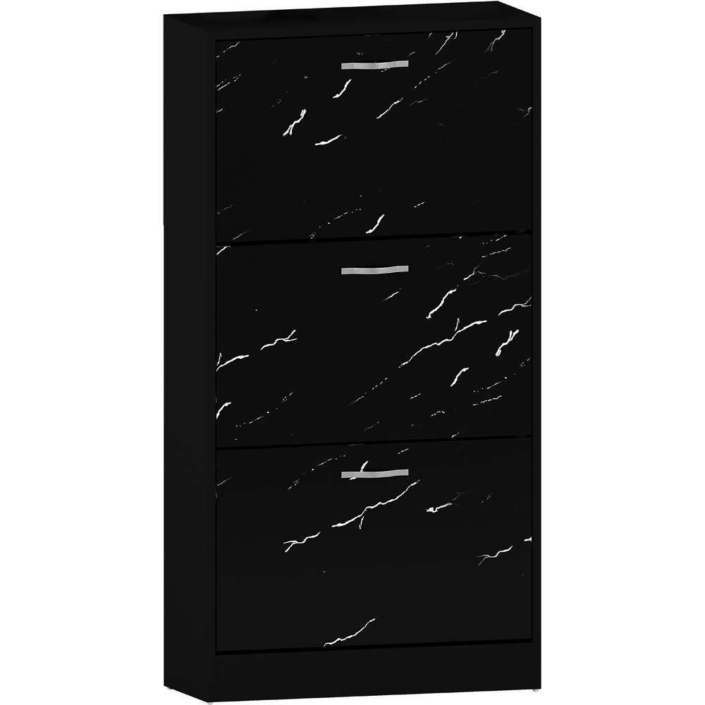 VIDA DESIGNS 3 Drawer Black Marble Shoe Cabinet Image 2