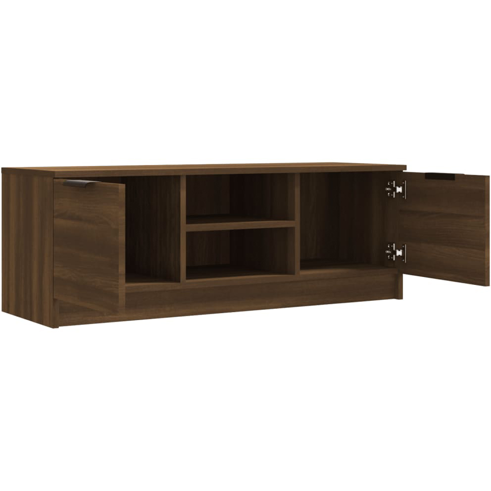 vidaXL 2 Door 2 Shelf Brown Wooden TV Cabinet Image 4
