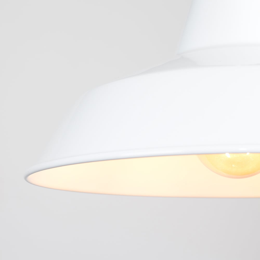 ValueLights Colby White Retro Ceiling Pendant Light Shade Image 4