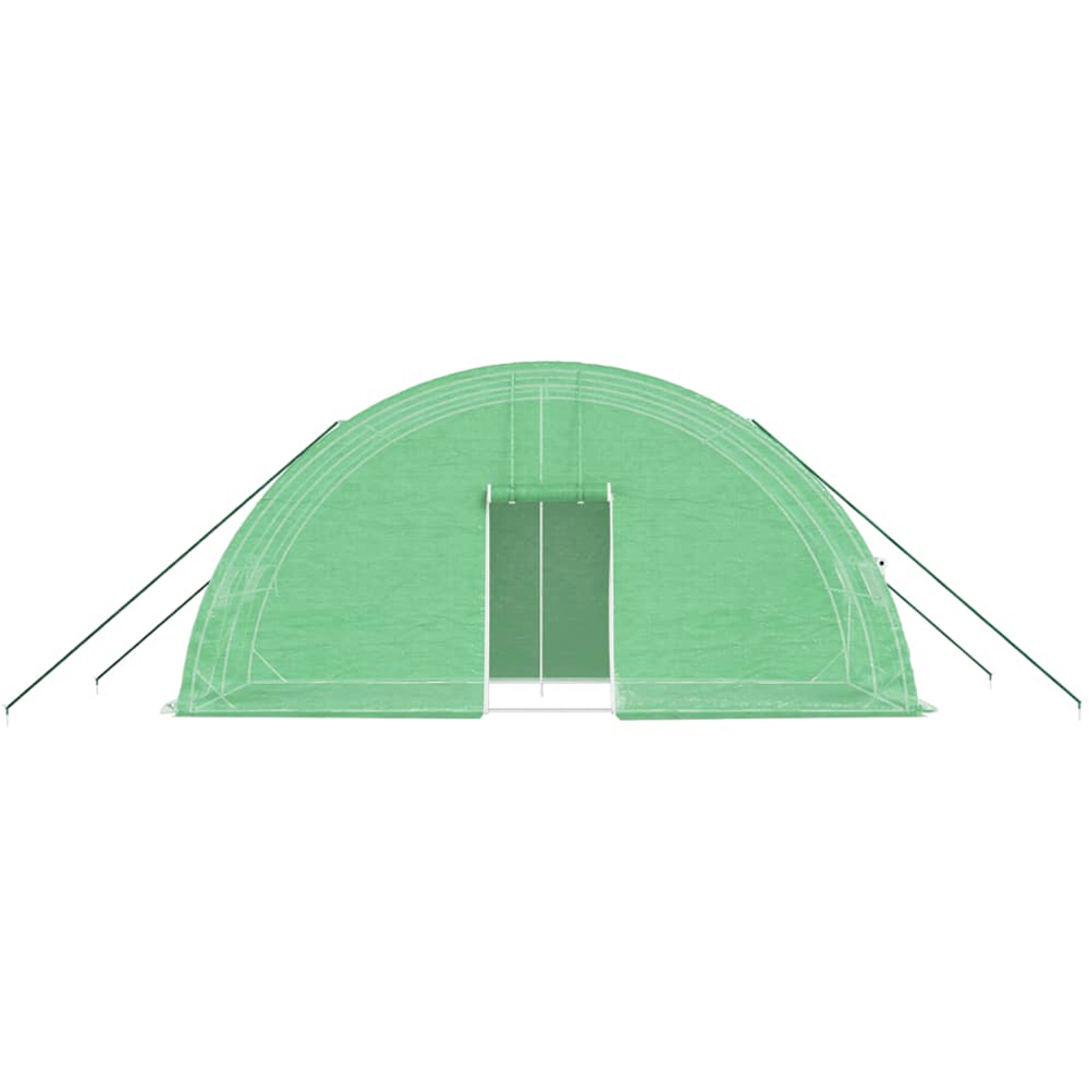 vidaXL Green Polyethylene Galvanised Steel Frame 19.6 x 6.5ft Greenhouse Image 3
