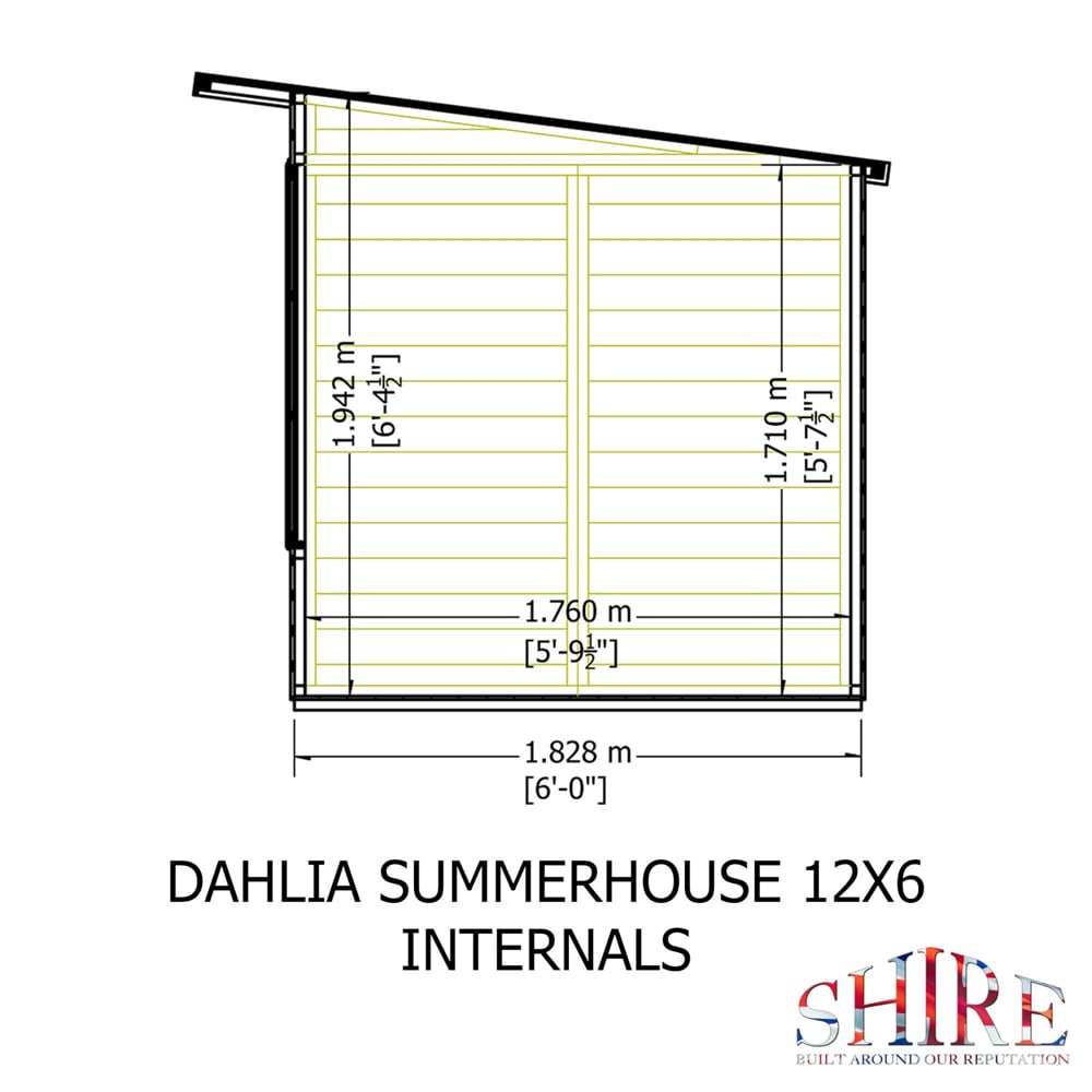 Shire GB Dahlia 12 x 6ft Summerhouse Image 7