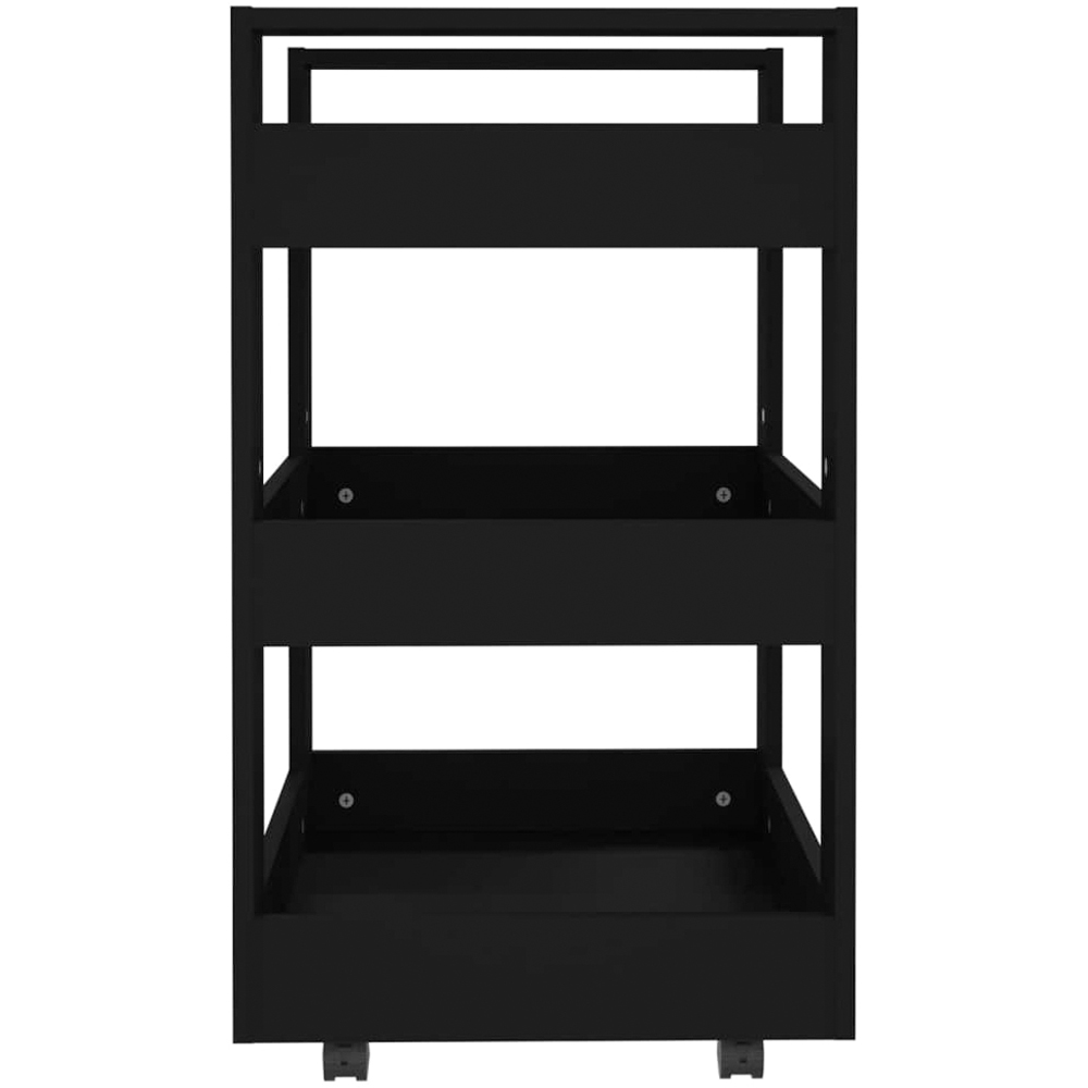 vidaXL 3 Shelf Black Kitchen Trolley Image 3
