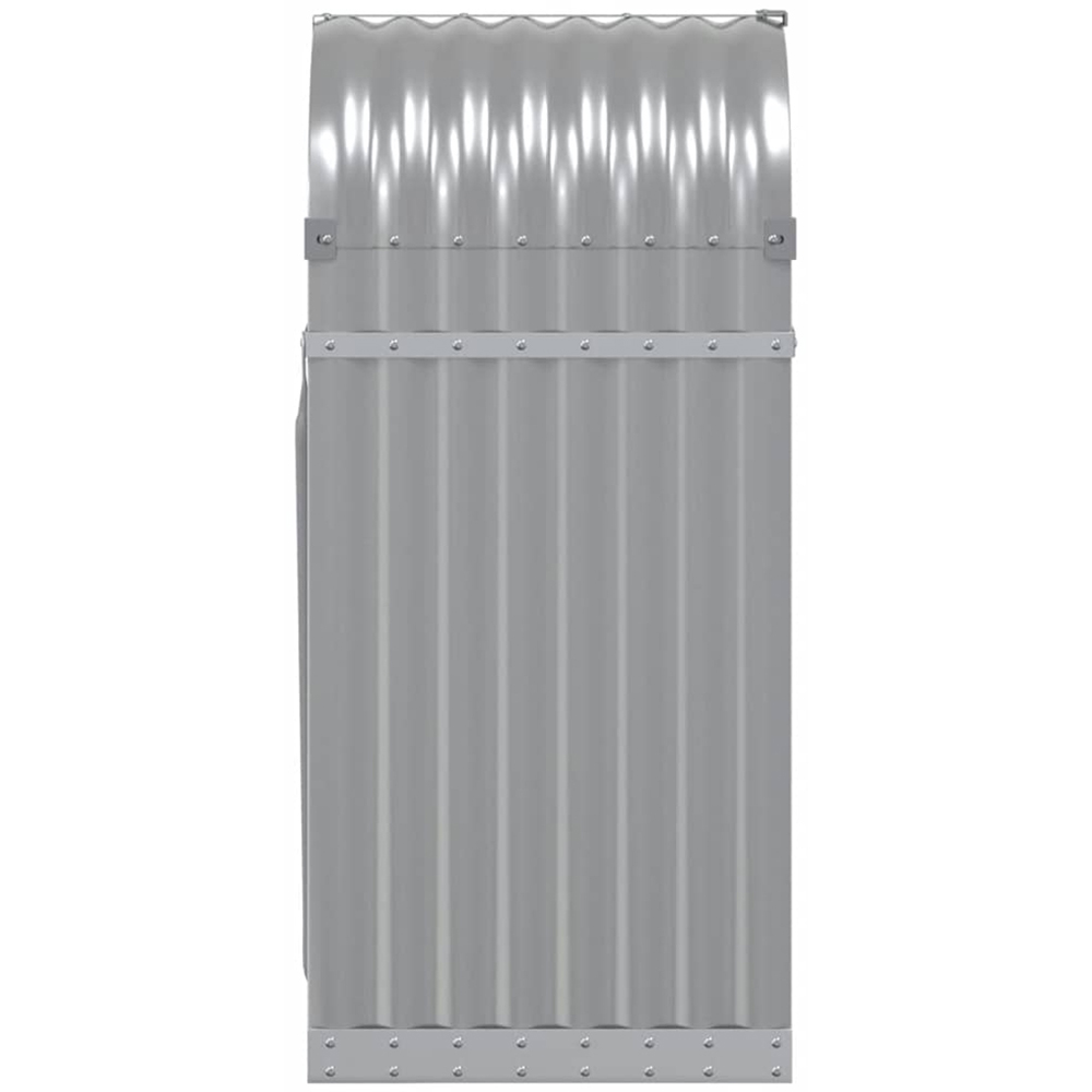 vidaXL Grey Galvanised Steel Firewood Log Holder 100 x 40 x 45cm Image 4