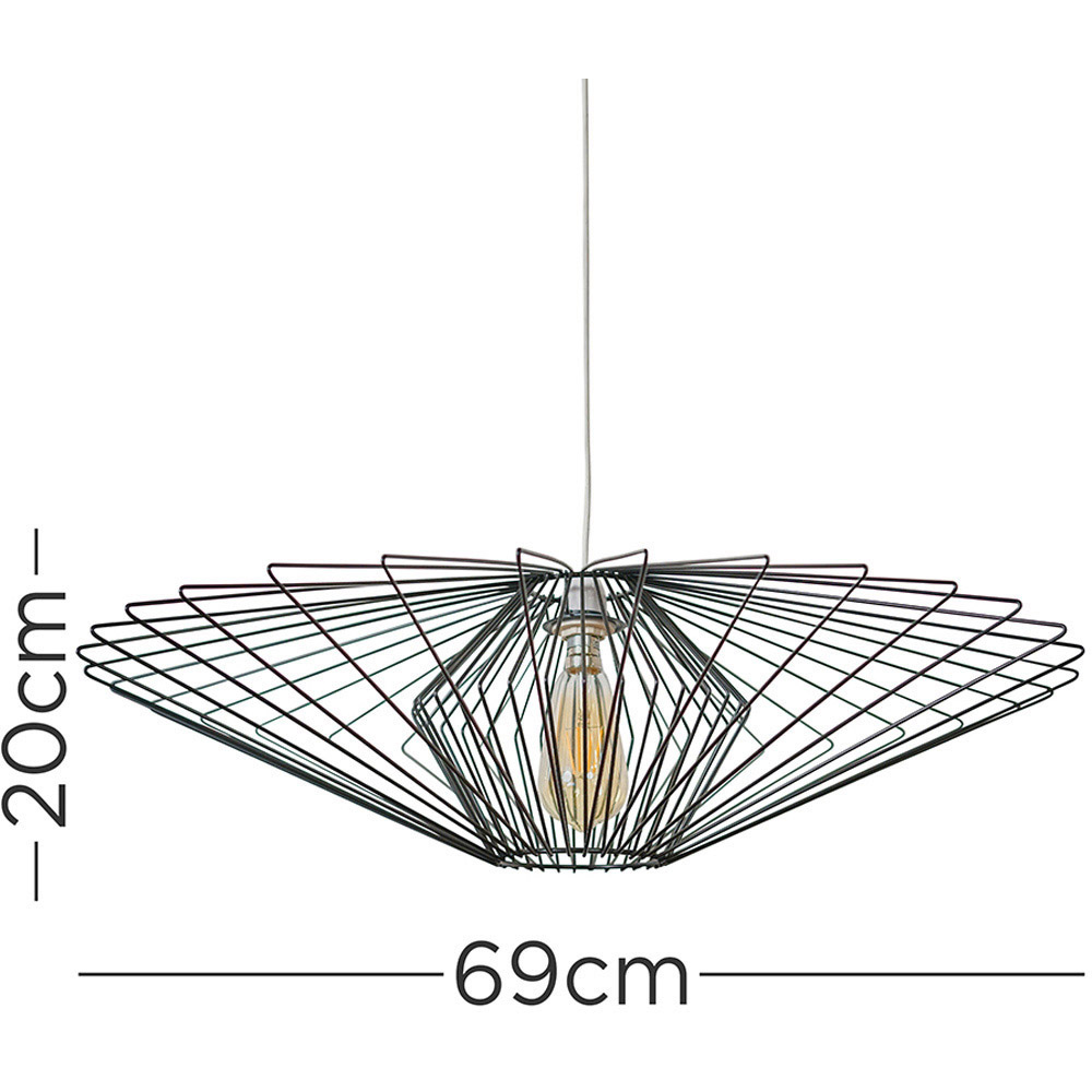 ValueLights Sinat Black Wire Frame Pendant Shade XL Image 6