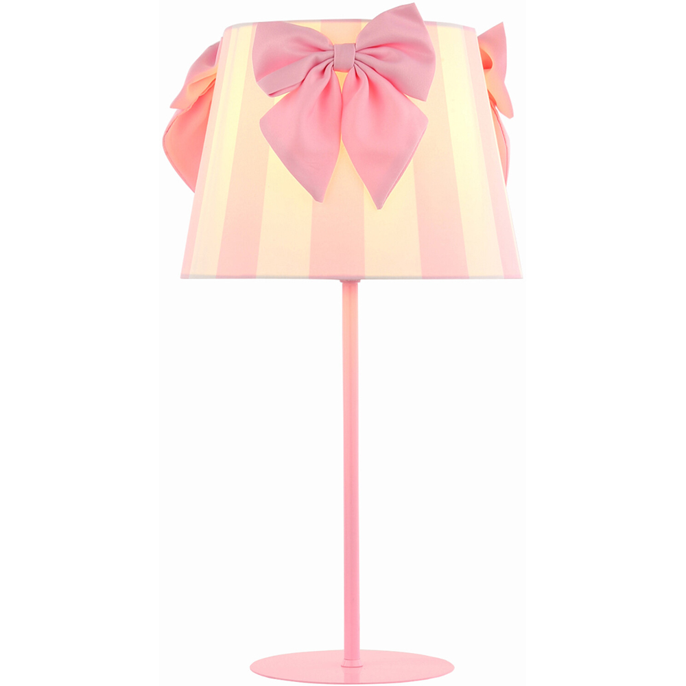 Stripe Bow Table Lamp Pink Image 3