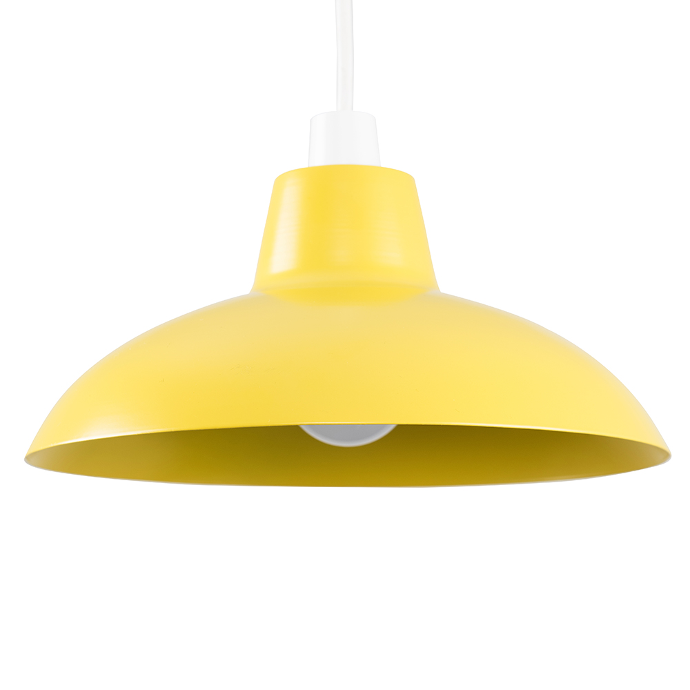 ValueLights Civic Mustard Retro Pendant Light Shade Image 1