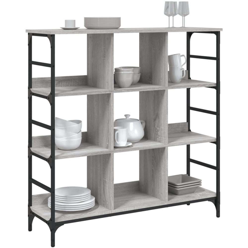 vidaXL 9 Shelf Grey Sonoma Sideboard Image 3