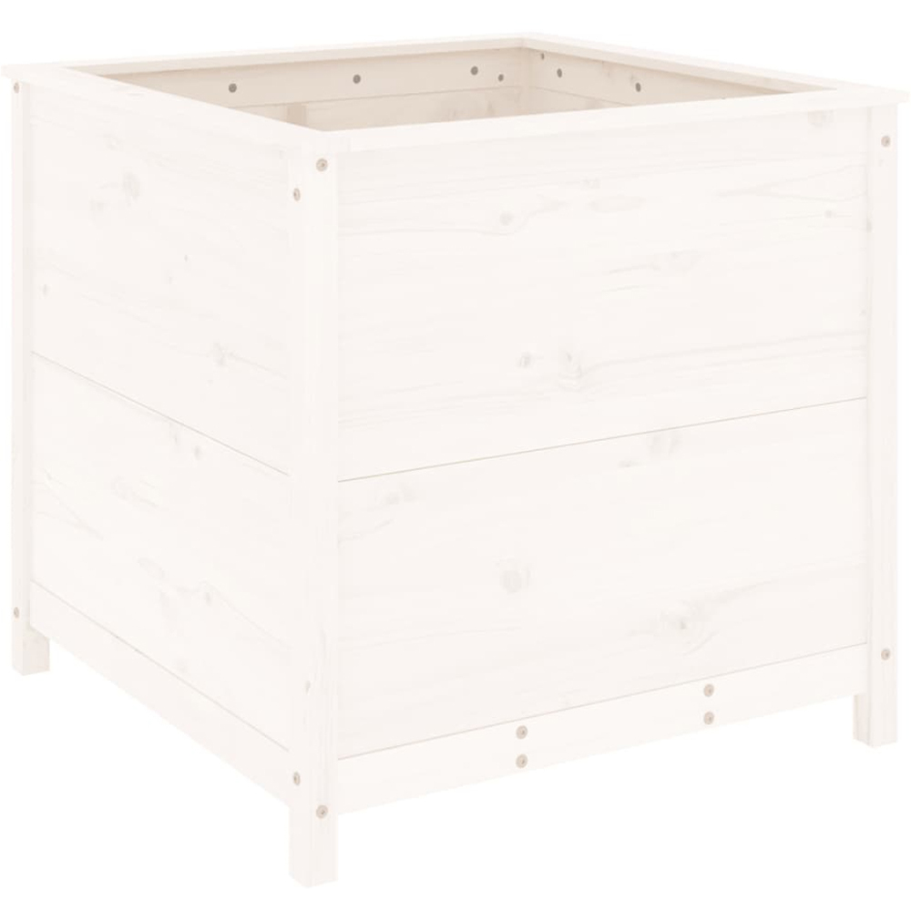 vidaXL White Solid Pine Wood Garden Planter 82.5 x 82.5 x 78cm Image 5