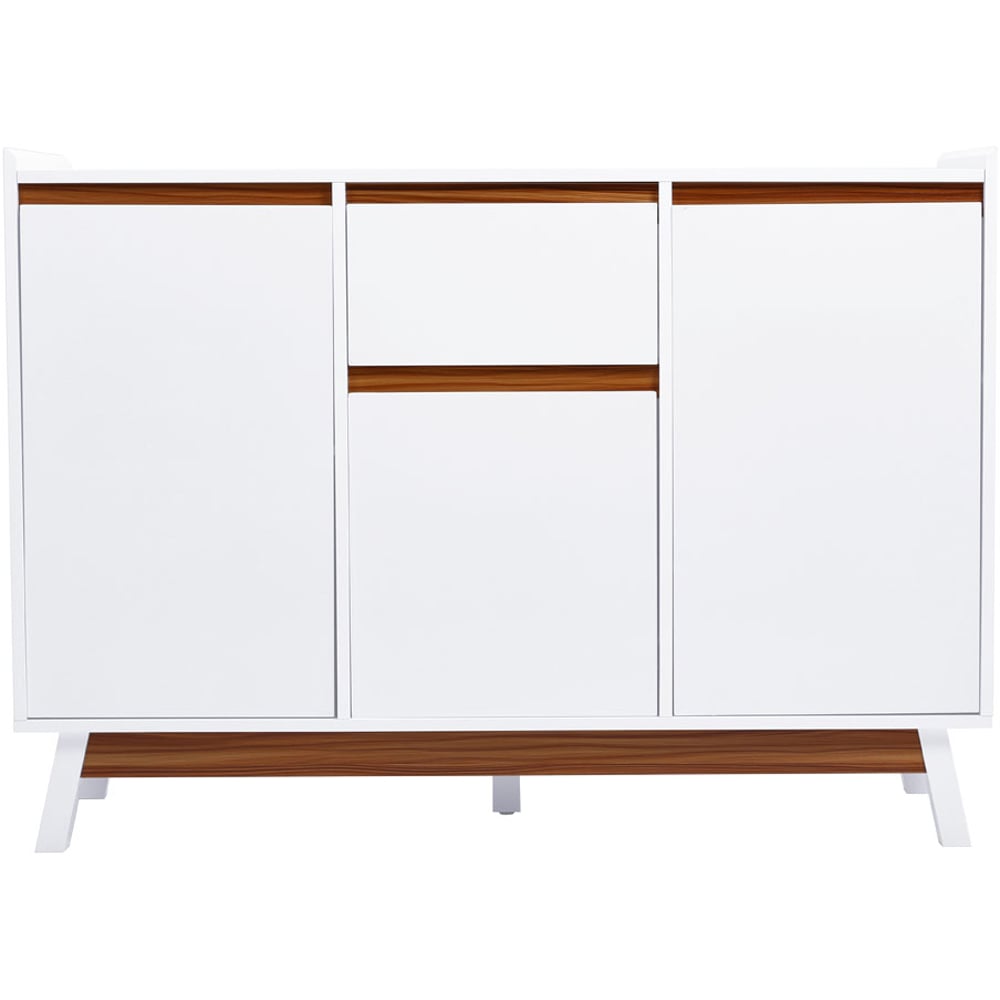 Living and Home 3 Door Single Drawer White Sideboard Image 2