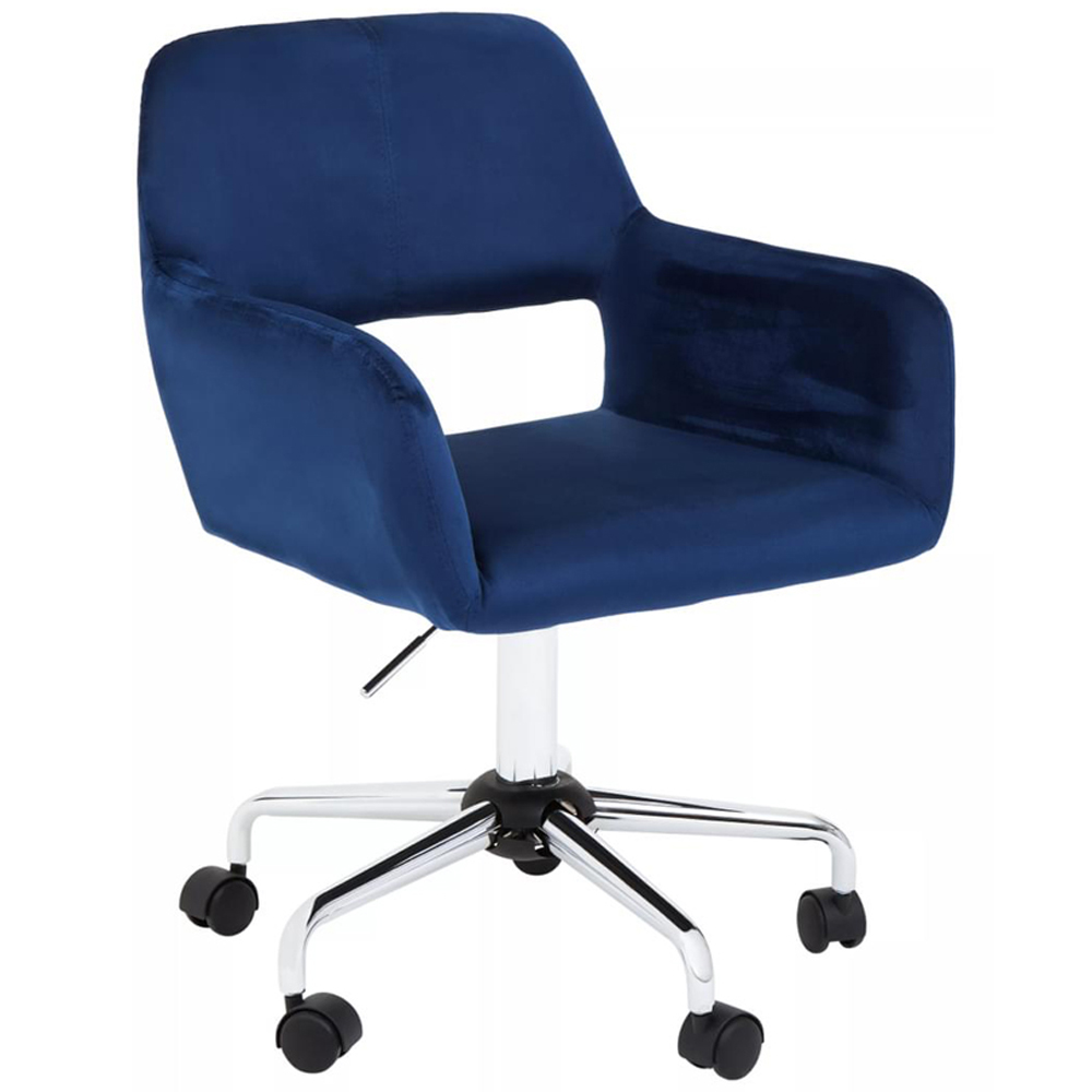 Interiors by Premier Brent Navy and Chrome Swivel Home Office Chair Image 2
