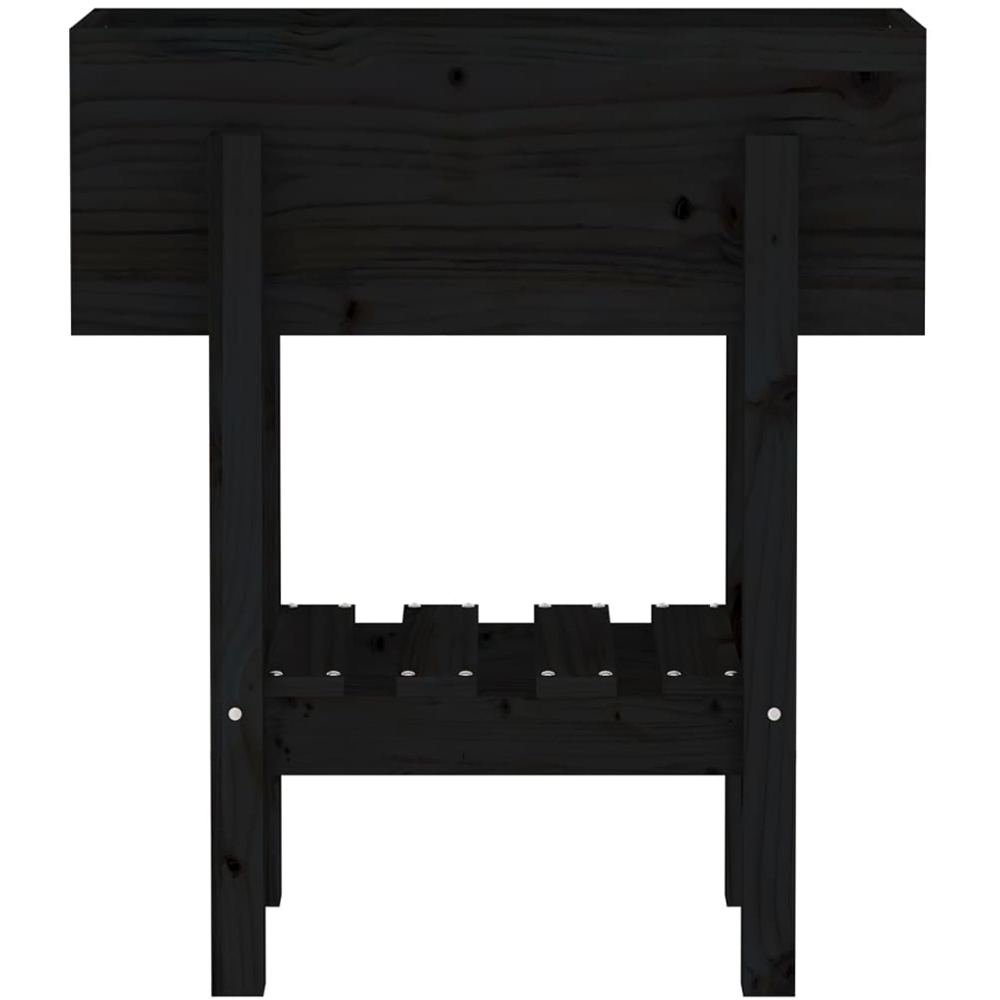 vidaXL Black Pine Wood Garden Planter 69 x 30 x 62cm Image 5