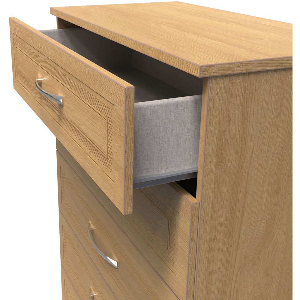 Crowndale Dorset 5 Drawer Modern Oak Chest of Drawers Ready Assembled Image 6