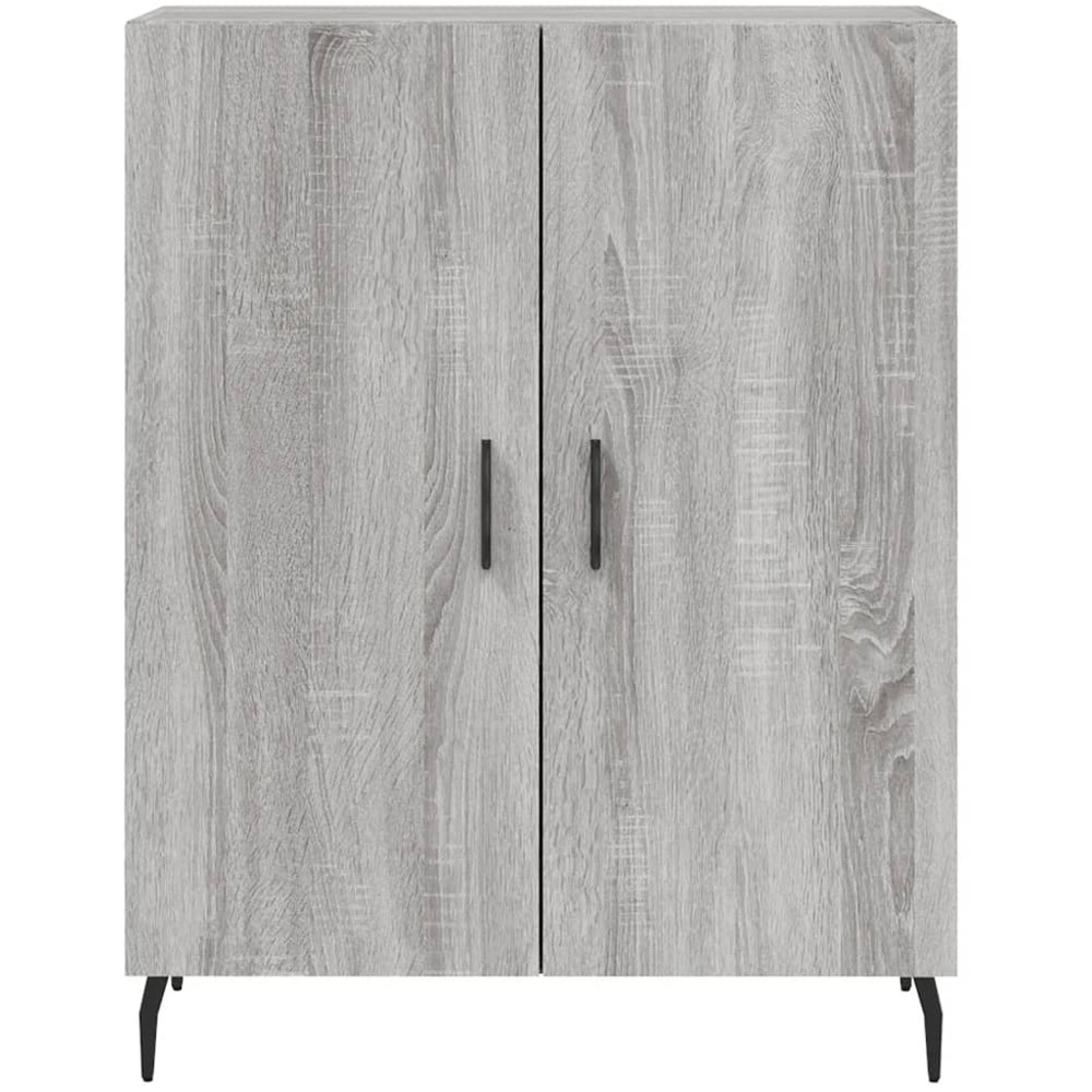 vidaXL 4 Glass and Wood Door Grey Sonoma Highboard with Metal Legs Image 8