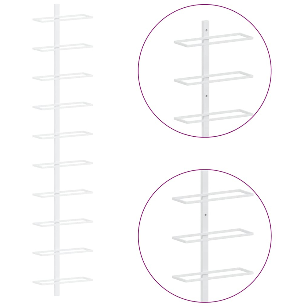 vidaXL 10 Bottle White Wall Mounted Wine Rack Set of 2 Image 5