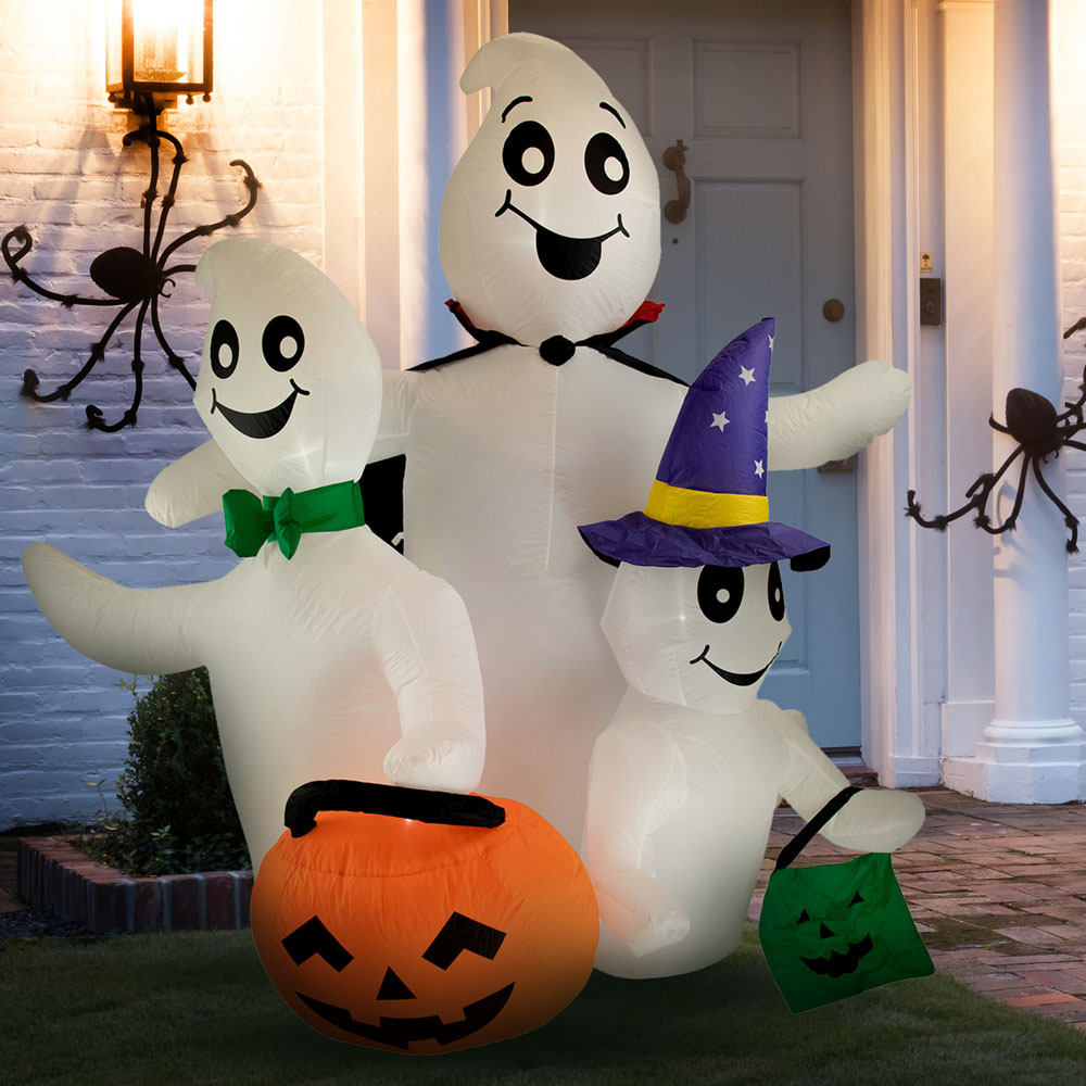 Arlec Halloween 6ft White LED Inflatable Three Ghosts Image 2