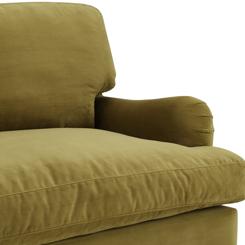 Home Detail Oxford 3 Seater Olive Green Velvet Sofa Image 7