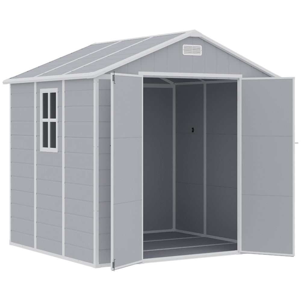 Living and Home 8 x 4ft Grey Waterproof Outdoor Storage Shed Image 3