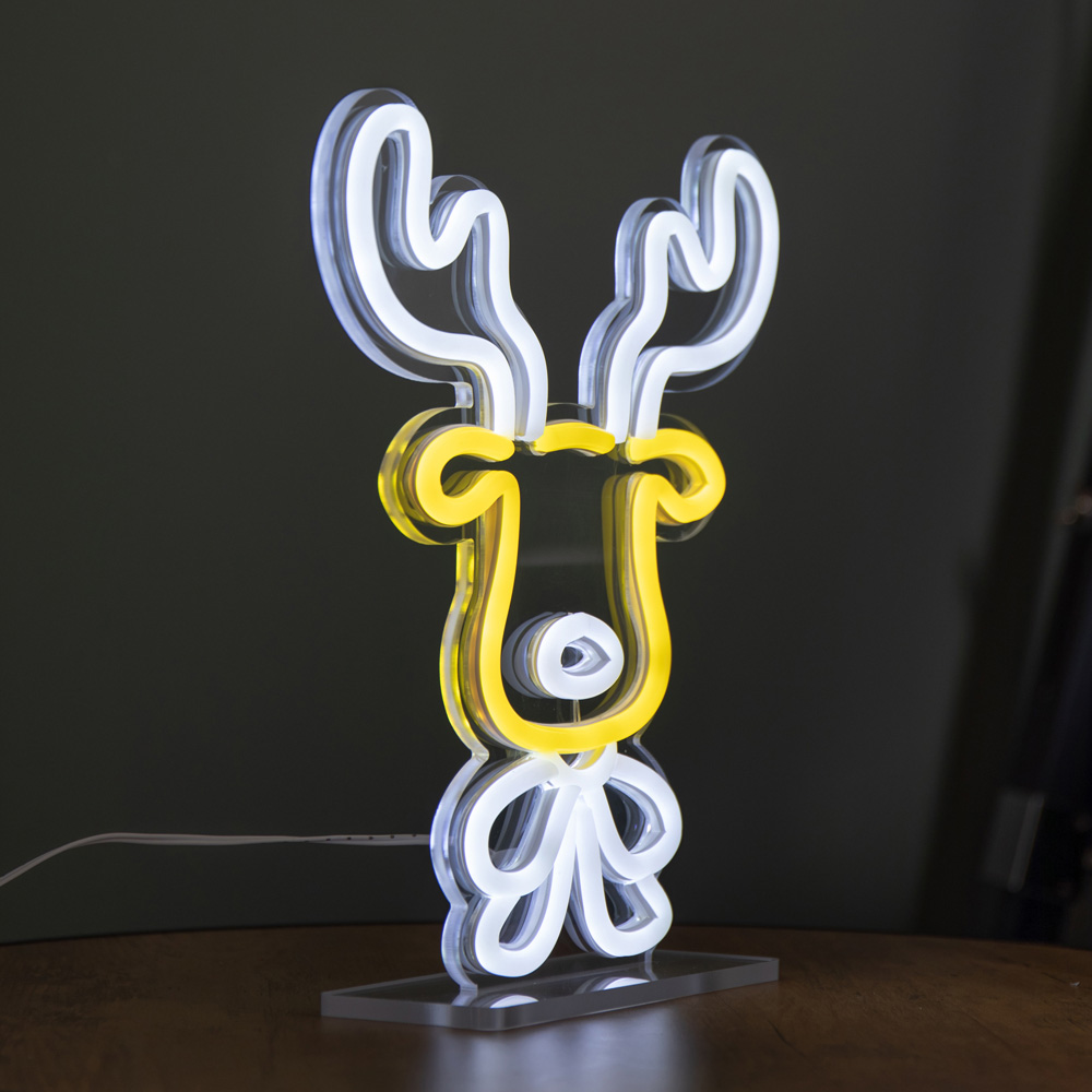 Samuel Alexander Neon Reindeer Face Tabletop Christmas Decoration 25cm Image 6